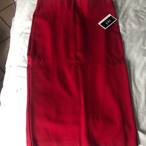 ECI Red stretch pencil skirt.